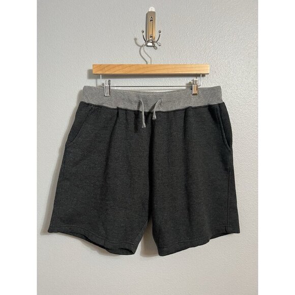 Burlebo Shorts Men's Large Gray Sweatshorts Fleece Drawstring Pockets Gym - Picture 1 of 3